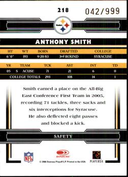 2006 Donruss Threads #218 Anthony Smith Back