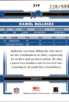 2006 Donruss Threads #219 Daniel Bullocks Back