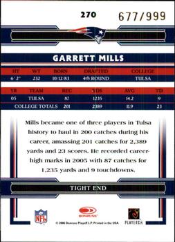 2006 Donruss Threads #270 Garrett Mills Back
