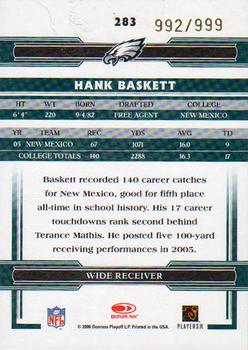 2006 Donruss Threads #283 Hank Baskett Back