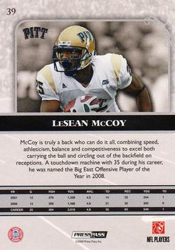 2009 Press Pass Legends - Gold #39 LeSean McCoy Back