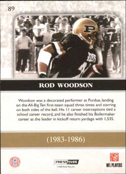 2009 Press Pass Legends - Gold #89 Rod Woodson Back