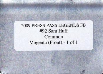 2009 Press Pass Legends - Printing Plates Magenta #92 Sam Huff Back