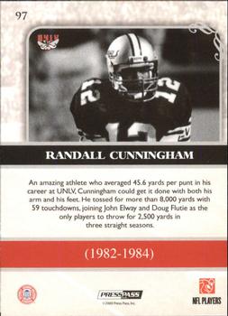 2009 Press Pass Legends - Red #97 Randall Cunningham Back