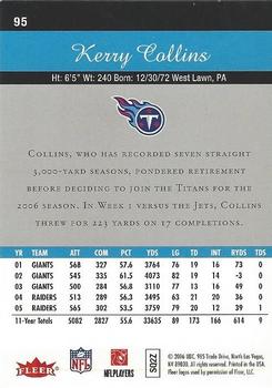 2006 Flair Showcase #95 Kerry Collins Back