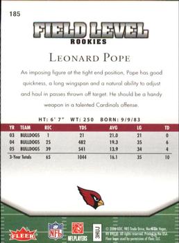 2006 Flair Showcase #185 Leonard Pope Back