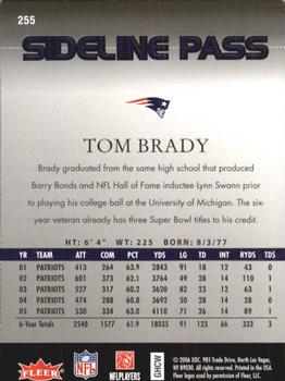 2006 Flair Showcase #255 Tom Brady Back