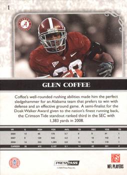 2009 Press Pass Legends - Silver Holofoil #1 Glen Coffee Back