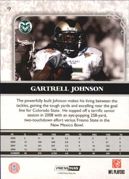 2009 Press Pass Legends - Silver Holofoil #9 Gartrell Johnson Back