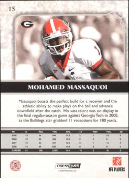 2009 Press Pass Legends - Silver Holofoil #15 Mohamed Massaquoi Back