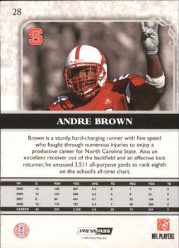 2009 Press Pass Legends - Silver Holofoil #28 Andre Brown Back