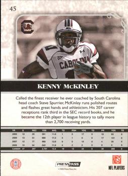 2009 Press Pass Legends - Silver Holofoil #45 Kenny McKinley Back