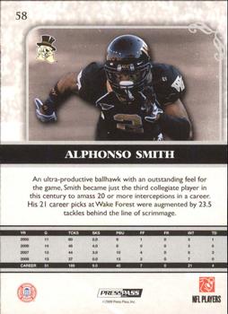 2009 Press Pass Legends - Silver Holofoil #58 Alphonso Smith Back