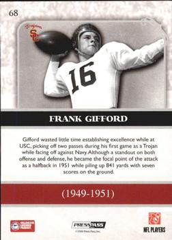 2009 Press Pass Legends - Silver Holofoil #68 Frank Gifford Back