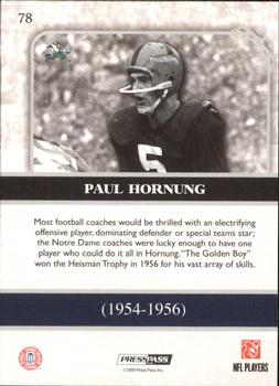2009 Press Pass Legends - Silver Holofoil #78 Paul Hornung Back