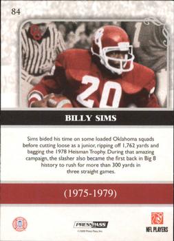 2009 Press Pass Legends - Silver Holofoil #84 Billy Sims Back