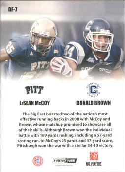 2009 Press Pass SE - Double Feature #DF-7 LeSean McCoy / Donald Brown Back