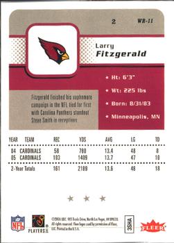 2006 Fleer #2 Larry Fitzgerald Back