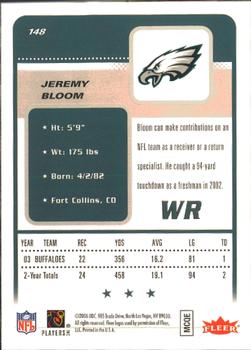 2006 Fleer #148 Jeremy Bloom Back