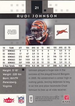2006 Fleer Hot Prospects #21 Rudi Johnson Back