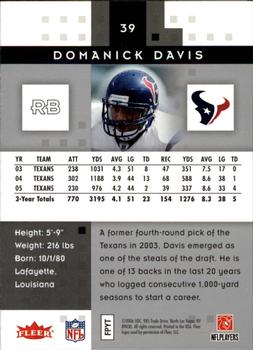 2006 Fleer Hot Prospects #39 Domanick Davis Back
