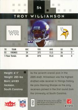 2006 Fleer Hot Prospects #54 Troy Williamson Back
