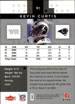 2006 Fleer Hot Prospects #91 Kevin Curtis Back