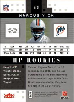 2006 Fleer Hot Prospects #113 Marcus Vick Back