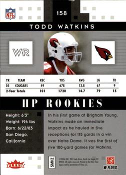 2006 Fleer Hot Prospects #158 Todd Watkins Back