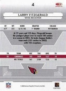 2006 Leaf Certified Materials #4 Larry Fitzgerald Back