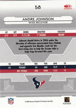 2006 Leaf Certified Materials #58 Andre Johnson Back