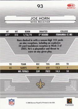 2006 Leaf Certified Materials #93 Joe Horn Back