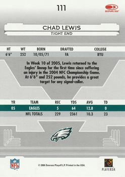 2006 Leaf Certified Materials #111 Chad Lewis Back