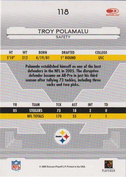 2006 Leaf Certified Materials #118 Troy Polamalu Back