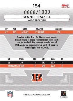2006 Leaf Certified Materials #154 Bennie Brazell Back
