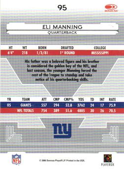 2006 Leaf Certified Materials #95 Eli Manning Back