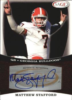2009 SAGE - Autographs Red #A50 Matthew Stafford Front