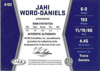 2009 SAGE HIT - Autographs #A102 Jahi Word-Daniels Back