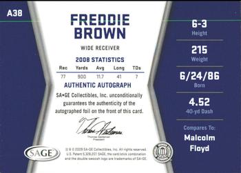 2009 SAGE HIT - Autographs Gold #A38 Freddie Brown Back
