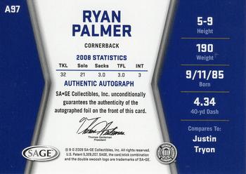 2009 SAGE HIT - Autographs Gold #A97 Ryan Palmer Back
