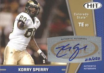 2009 SAGE HIT - Autographs Gold #A105 Kory Sperry Front