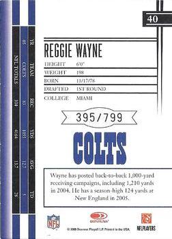 2006 Leaf Limited #40 Reggie Wayne Back
