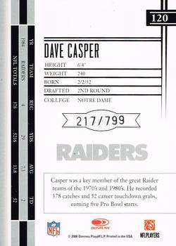 2006 Leaf Limited #120 Dave Casper Back