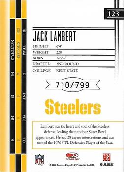 2006 Leaf Limited #123 Jack Lambert Back