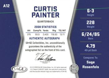 2009 SAGE HIT - Autographs Silver #A12 Curtis Painter Back