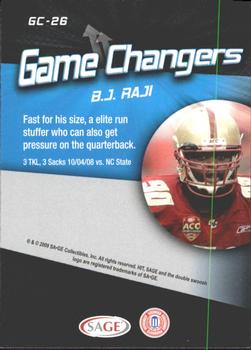 2009 SAGE HIT - Game Changers #GC-26 B.J. Raji Back