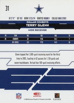 2006 Leaf Rookies & Stars #31 Terry Glenn Back