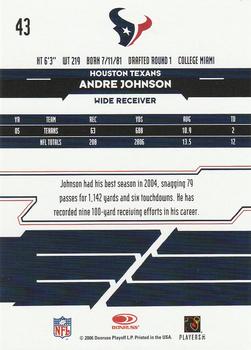 2006 Leaf Rookies & Stars #43 Andre Johnson Back