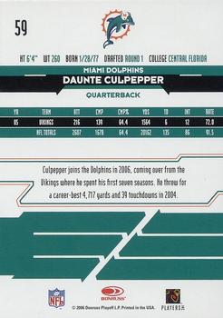 2006 Leaf Rookies & Stars #59 Daunte Culpepper Back
