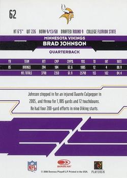 2006 Leaf Rookies & Stars #62 Brad Johnson Back